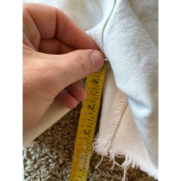 Carhartt White Canvas Triple Stitched 34” Carpenter Cutoff Shorts - Picture 7 of 8